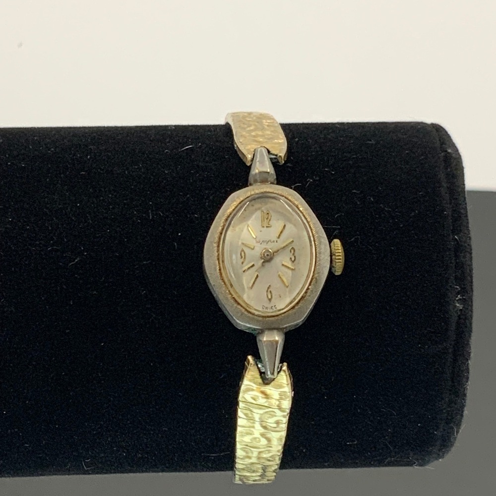Vintage Wycoflex Swiss Ladies Watch‎ 10K Gold Filled Top Band Parts Repair
